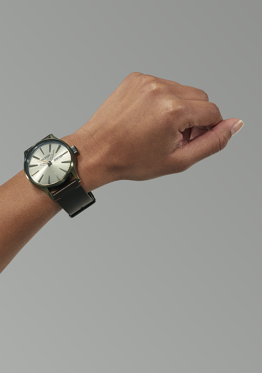 Nixon Sentry Leather - Vintage White/Surplus
