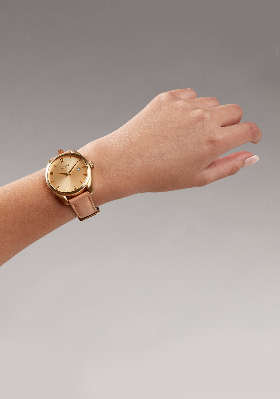 Nixon Thalia Leather - Light Gold/Tan