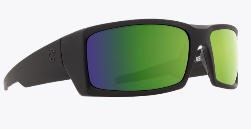 SPY GENERAL SOFT MATTE BLACK - HAPPY BRONZE POLAR WITH GREEN SPECTRA MIRROR
