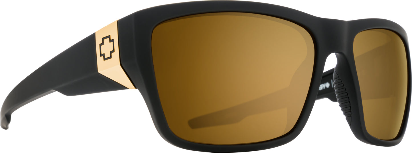SPY Dirty MO 2 25 ANNIV MATTE BLACK GOLD-HAPPY BRONZE WITH GOLD SPECTRA MIRROR