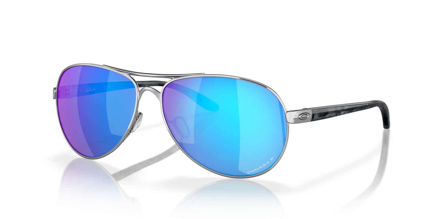Oakley Feedback Polished Chrome w/ Prizm Sapphire Polarized