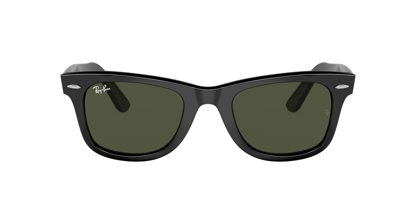 RAY-BAN Wayfarer Bio-Acetate Sunglasses - Polished Black/Green