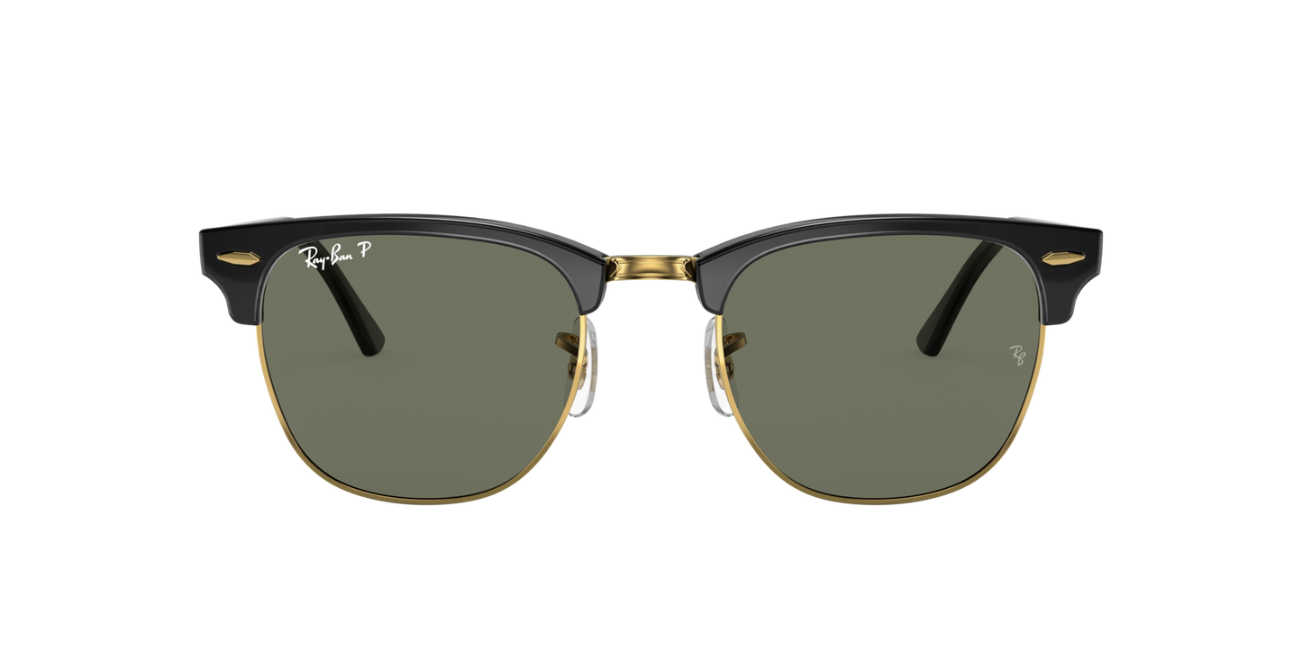 RAY-BAN Clubmaster Black Crystal Green Polarized