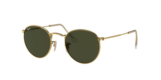 RAY-BAN RB3447 Round Metal Gold w/ Green