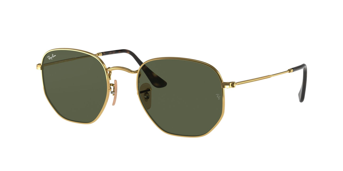 RAY-BAN Hexagonal Flat Gold w/ G-15 Green