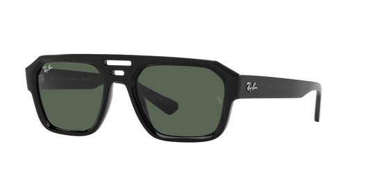 RAY-BAN Corrigan Bio-Based Polished Black W/ Dark Green