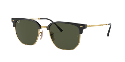 RAY-BAN New Clubmaster Black On Gold w/ Green