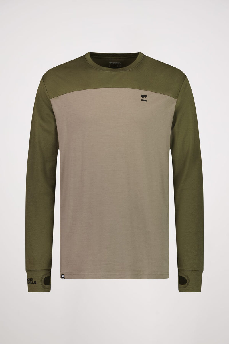 Mons Royale - Men's Yotei LS - Dark Olive/Walnut