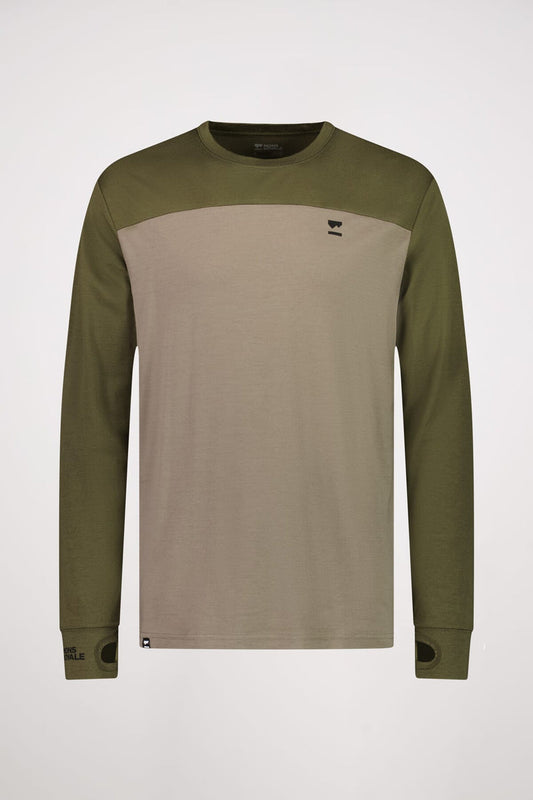 Mons Royale - Men's Yotei LS - Dark Olive/Walnut