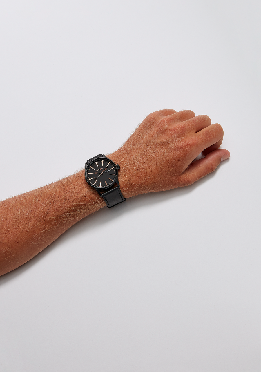 Nixon Sentry Leather - Matte Black/Gold