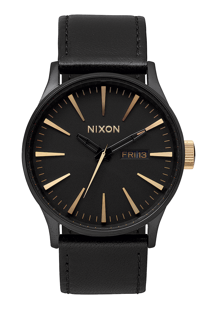 Nixon Sentry Leather - Matte Black/Gold