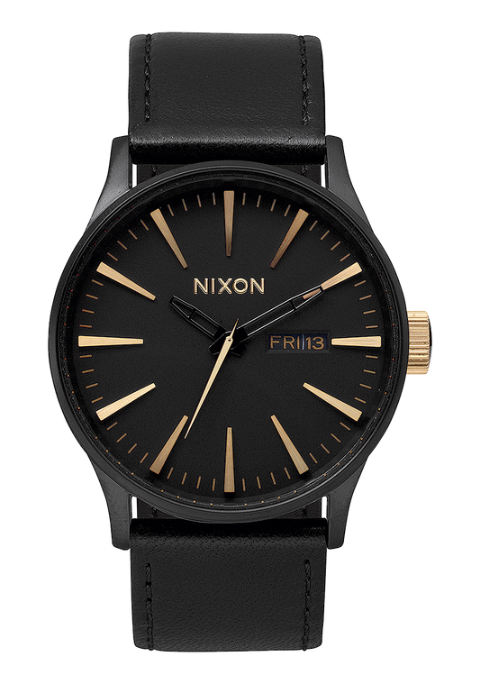 Nixon Sentry Leather - Matte Black/Gold