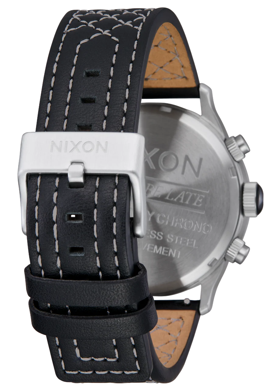 NIXON - Sentry Chrono Leather - Chrome/Cloud Sunray/Black