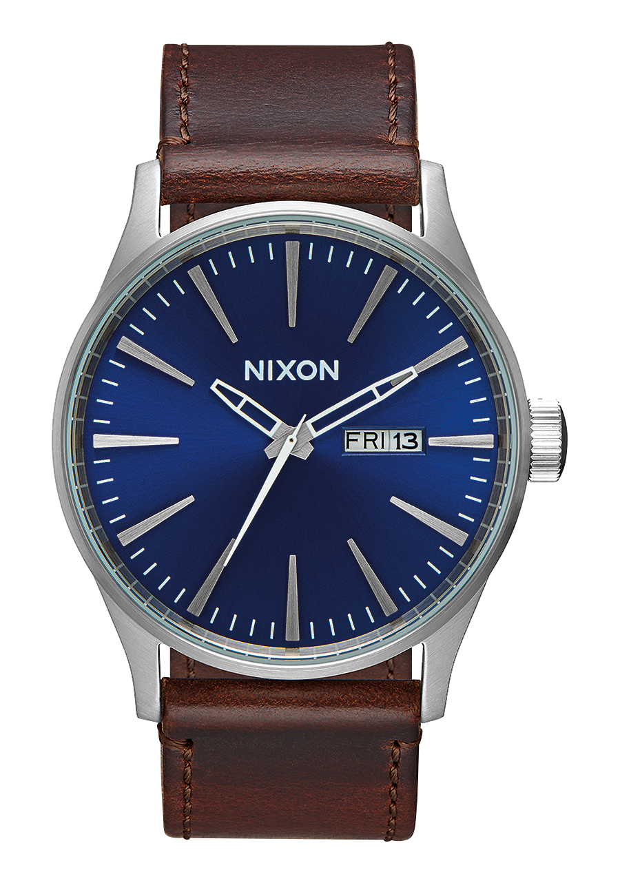 Nixon Sentry Leather Blue / Brown