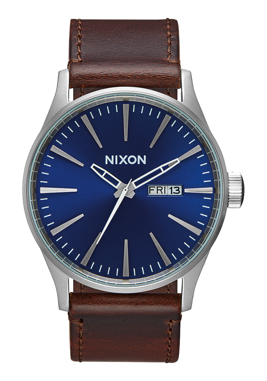 Nixon Sentry Leather Blue / Brown