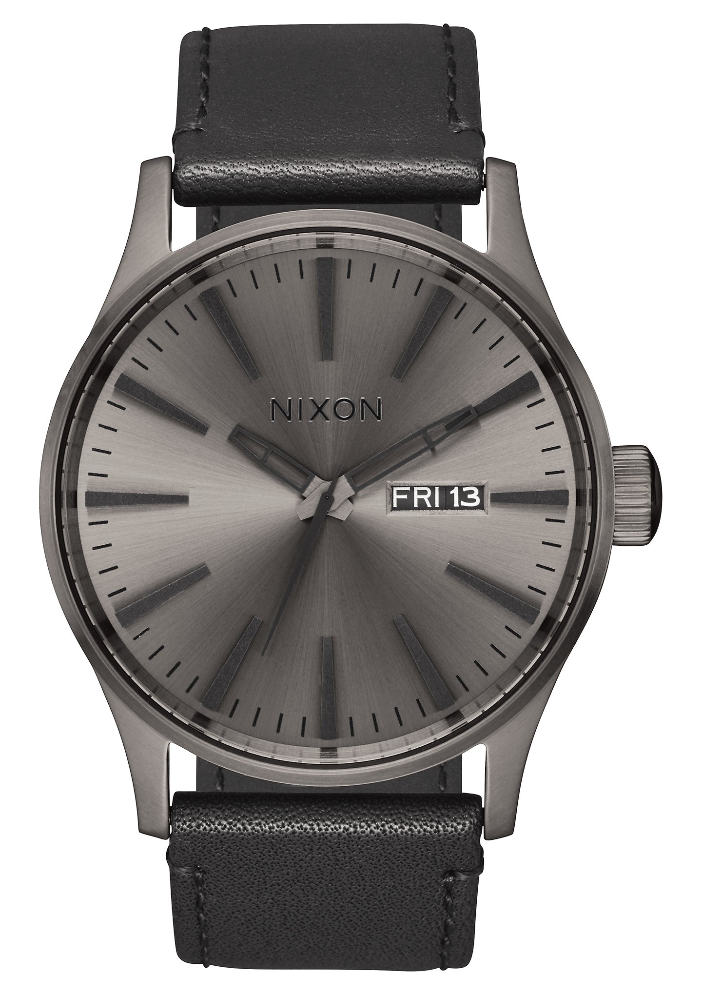 Nixon Sentry Leather Gunmetal / Black