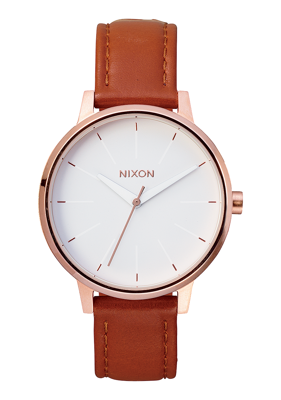 Nixon Kensington Leather Rose Gold / White