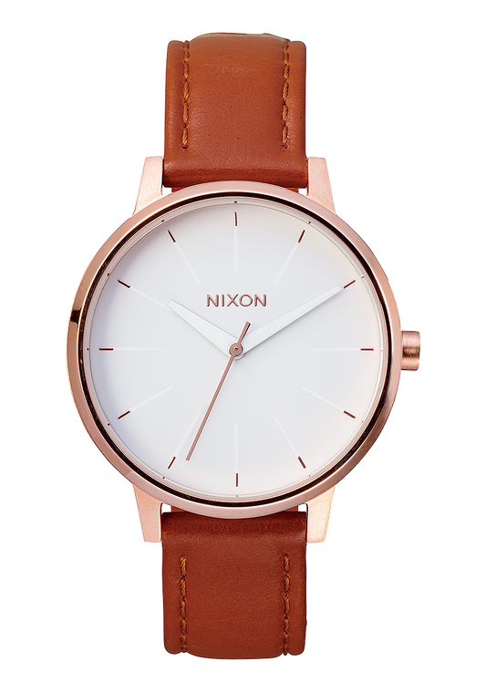 Nixon Kensington Leather Rose Gold / White