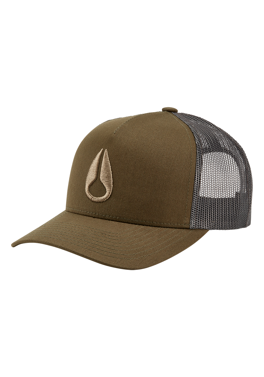 Nixon Iconed Trucker Hat Dark Olive