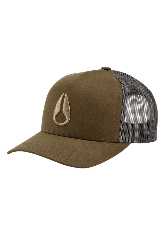 Nixon Iconed Trucker Hat Dark Olive