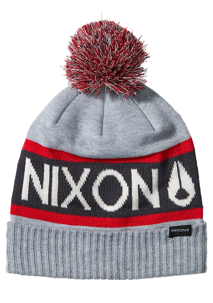 Nixon Teamster R Beanie Heather Gray / Red