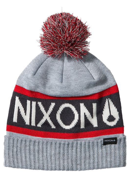 Nixon Teamster R Beanie Heather Gray / Red
