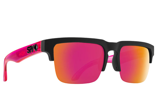 SPY HELM 5050 SOFT MATTE BLACK TRANSLUCENT PIN-HAPPY GRAY GREEN WITH PINK SPECTRA MIRROR